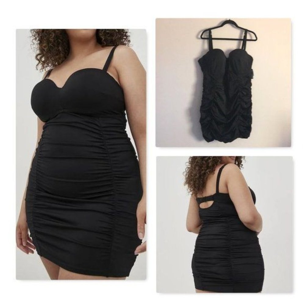 NEW Torrid Underwire Ruched Mid-Length Swim Dress Sz 2X D/DD - Picture 11 of 14